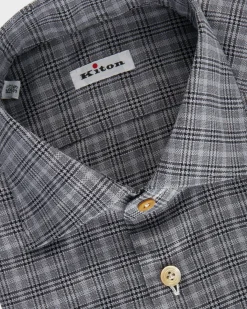 Grey And Black Check Cotton Shirt