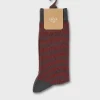 Grey And Red Stripe Socks