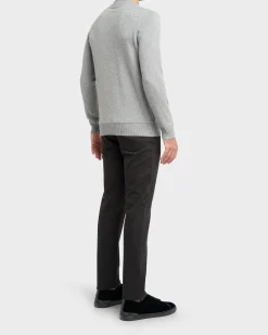 Grey Cashmere Cotton Knit Sweater