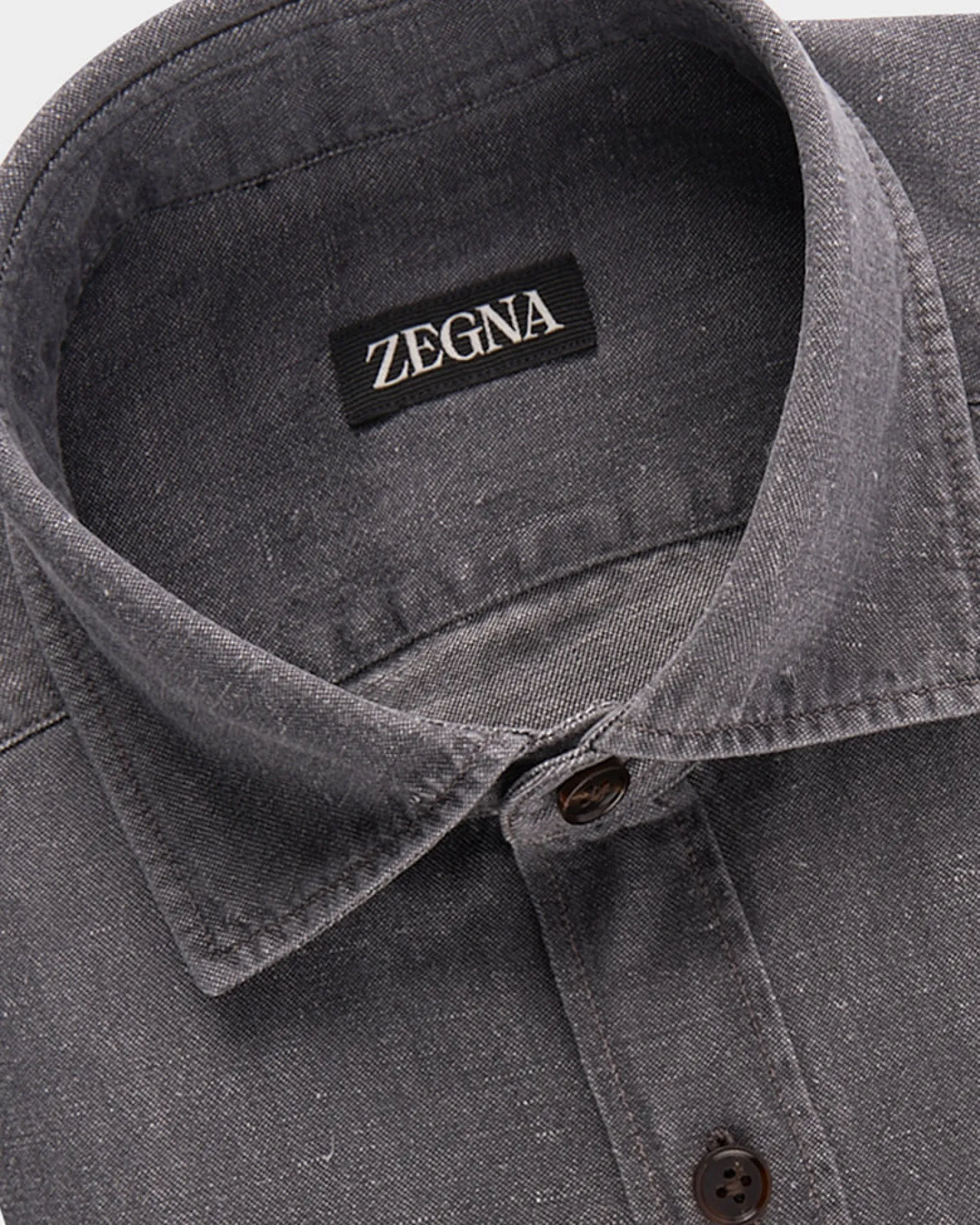 Grey Cotton Linen Denim Shirt