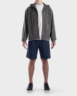 Grey Cotton Zip Hoodie