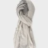 Grey Frayed Edge Cashmere Scarf