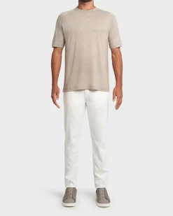 Grey Logo Print Short Sleeve Wool T-Shirt
