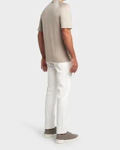 Grey Logo Print Short Sleeve Wool T-Shirt