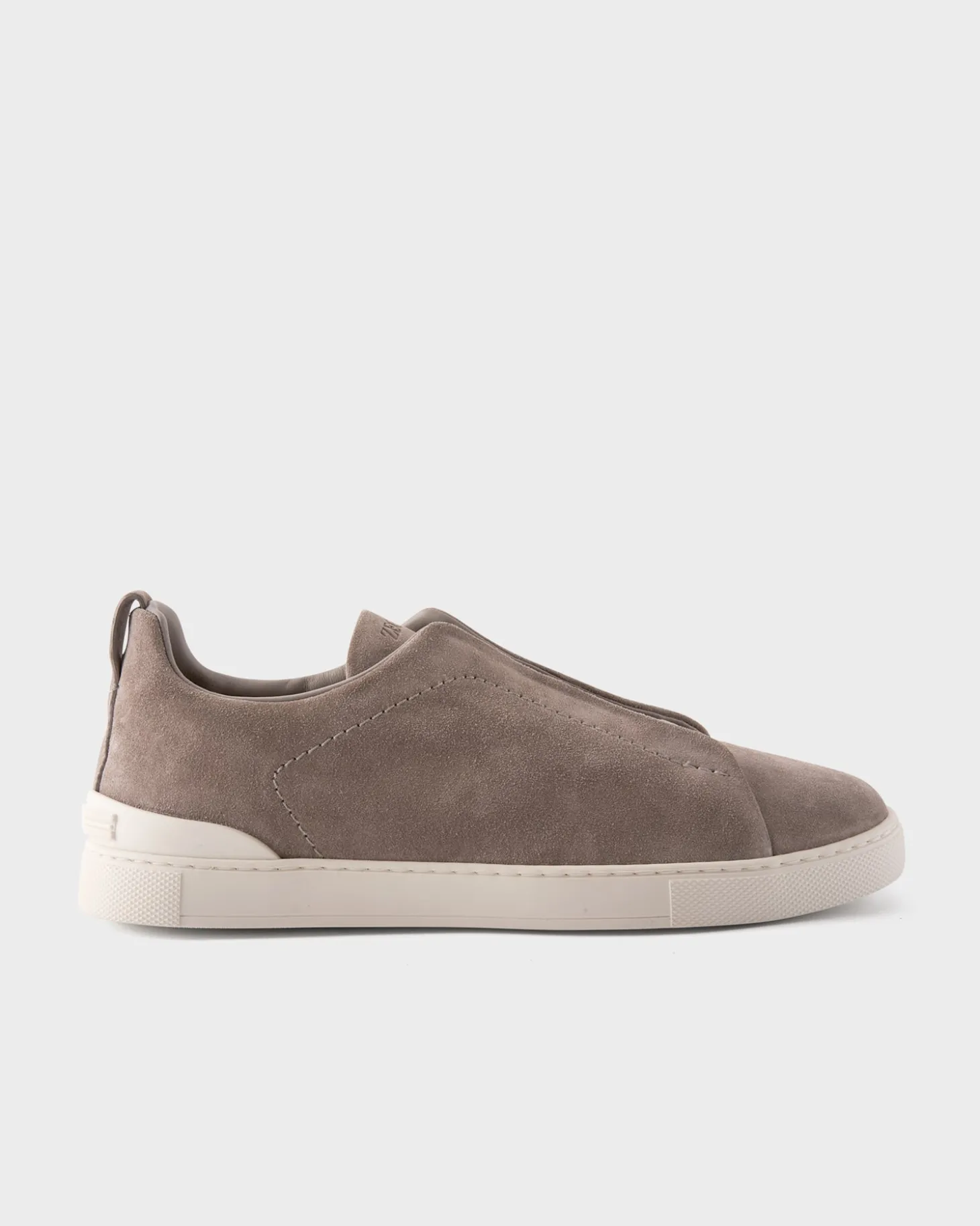 Grey Melange Suede Triple Stitch Sneakers