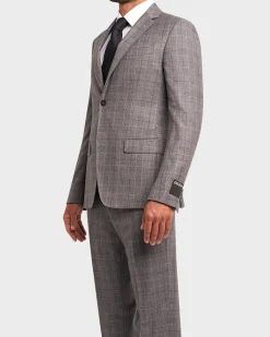Grey Prince Of Wales Check Wool Suit