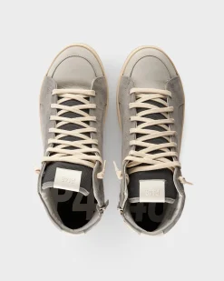 Grey Steel High Top Skate Sneakers