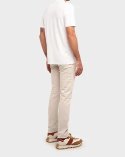 Ice Beige Stretch Denim Slim Fit Jeans