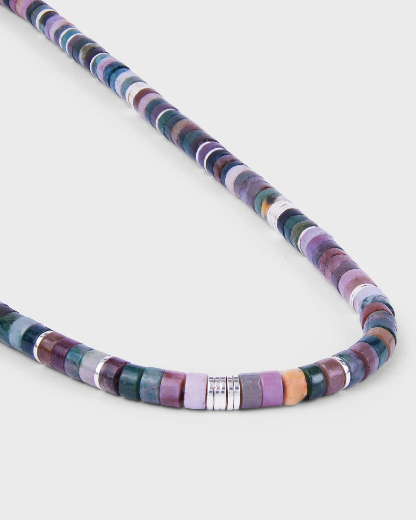 Indian Agate Tucson Sterling Silver Necklace