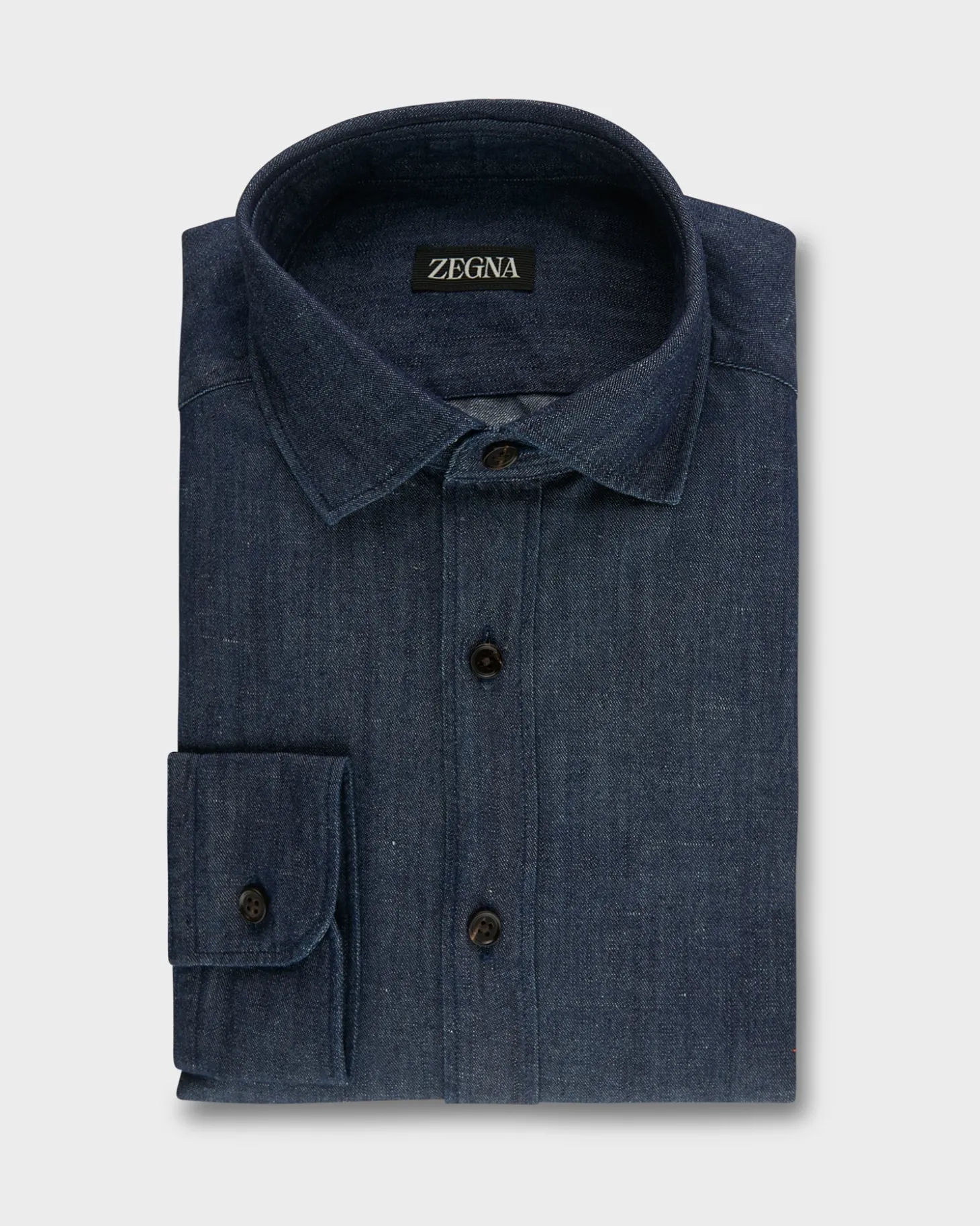 Indigo Blue Cotton Denim Shirt