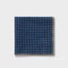 Indigo Flower Pattern Wool Pocket Square