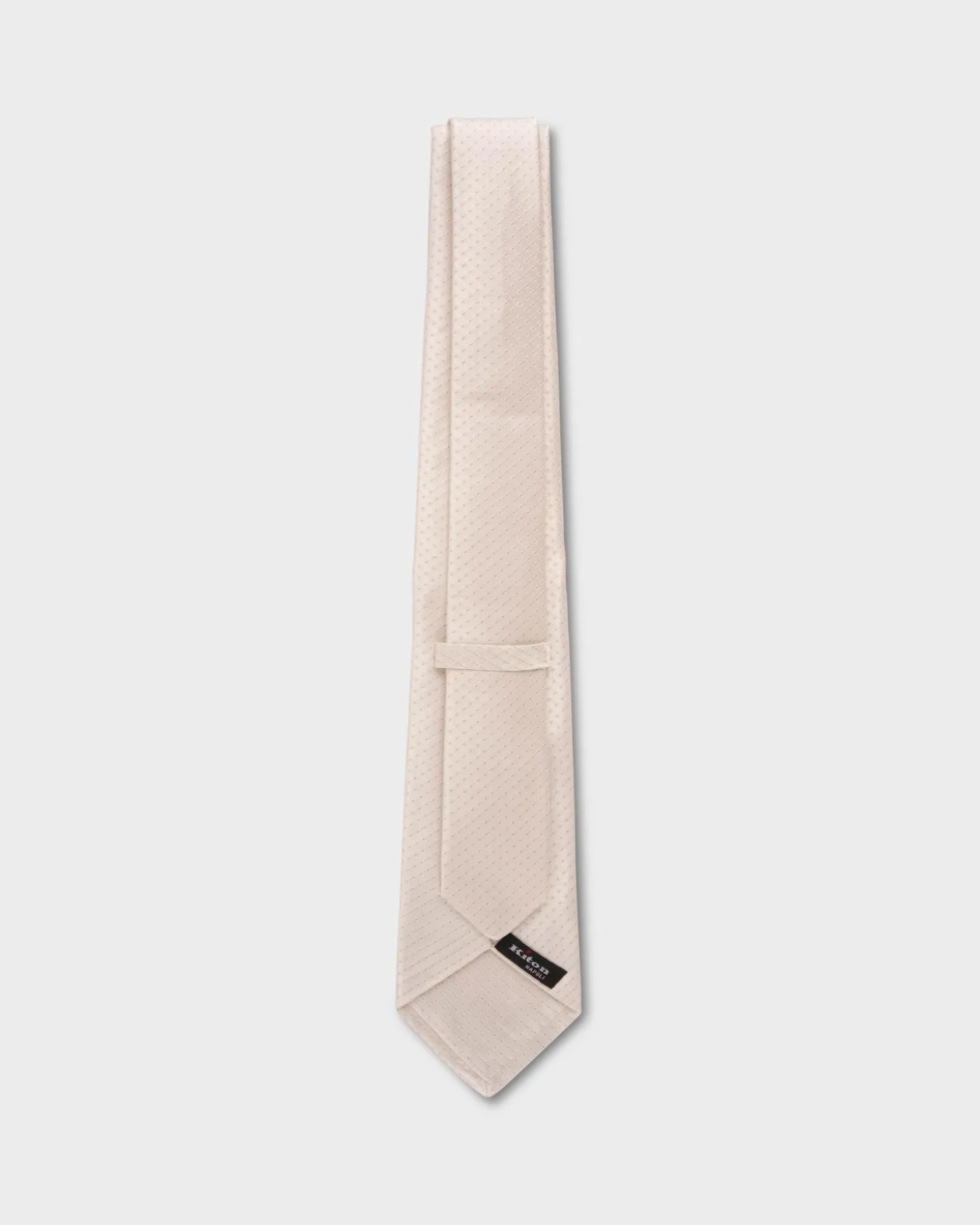 Ivory Silk Tie With Square Textured Pattern