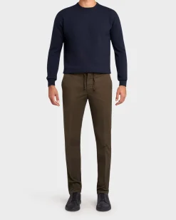 Khaki Green Cotton Stretch Chinos