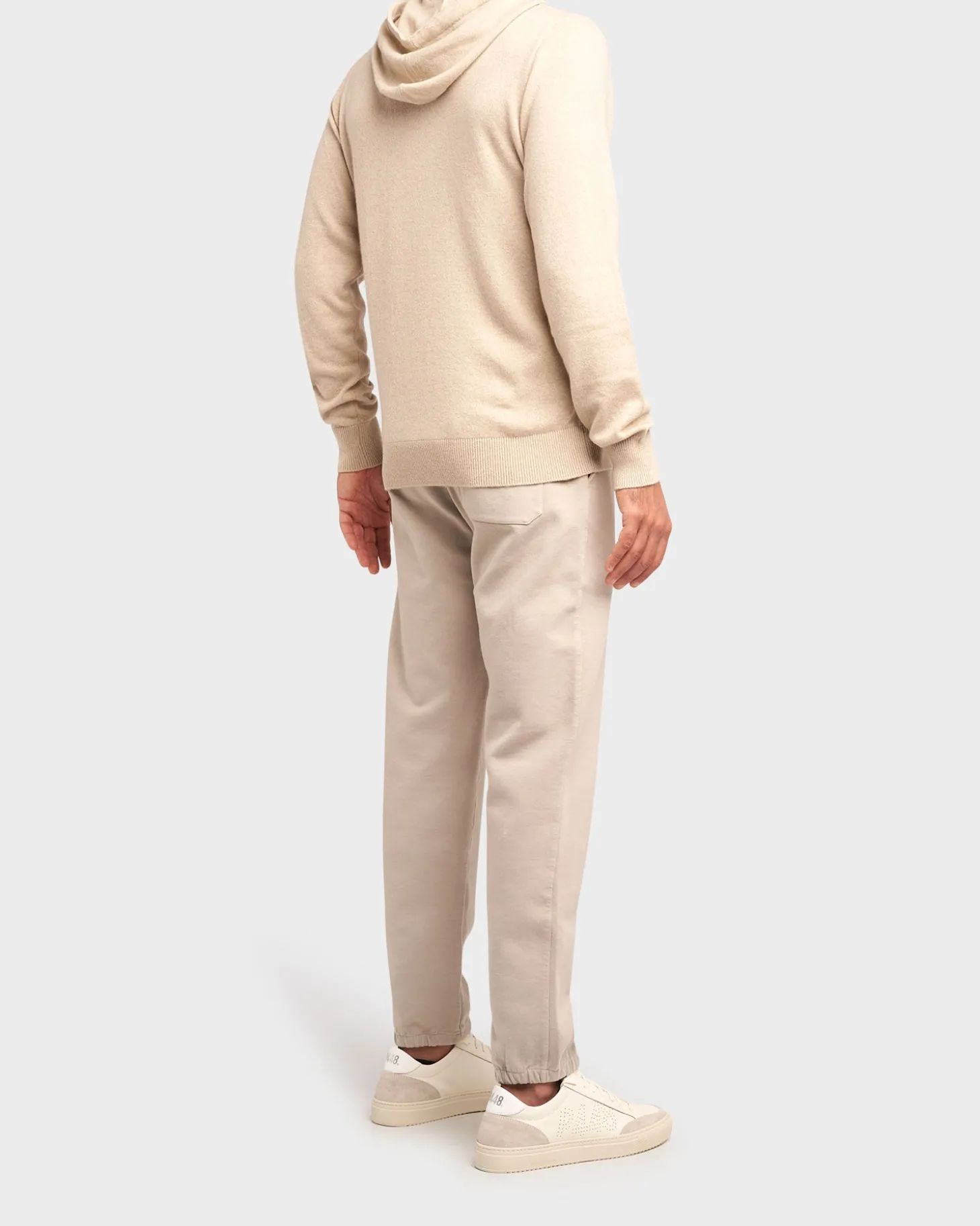 Light Beige Cashmere Hoodie