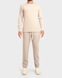 Light Beige Cashmere Wool Crew Sweater