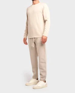 Light Beige Cashmere Wool Crew Sweater