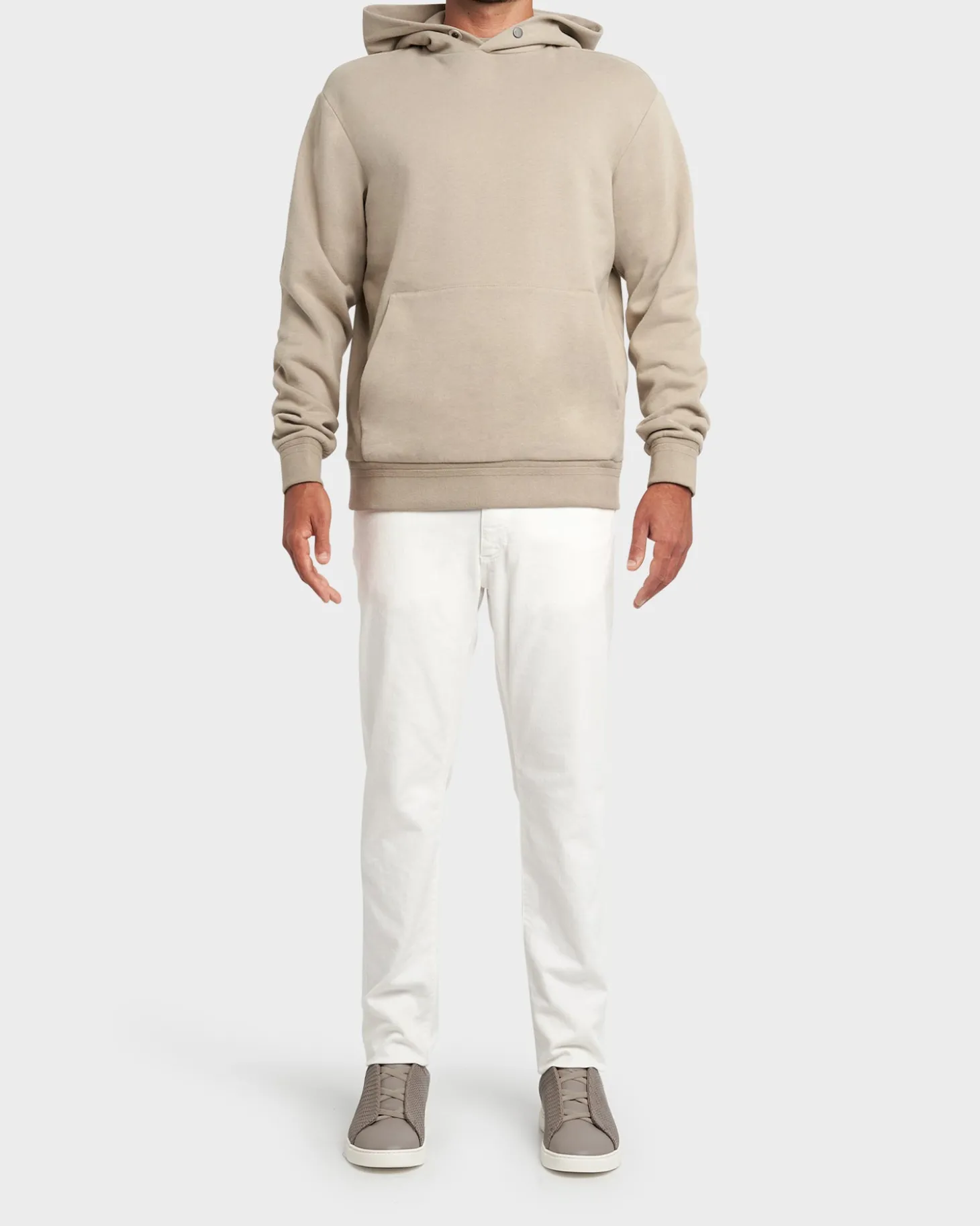 Light Beige Cotton Cashmere Hoodie