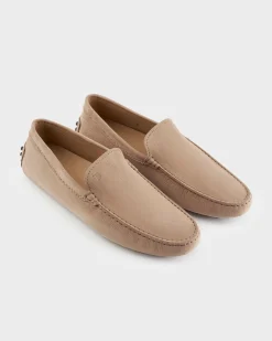 Light Beige Nubuck Gommino Driving Shoes