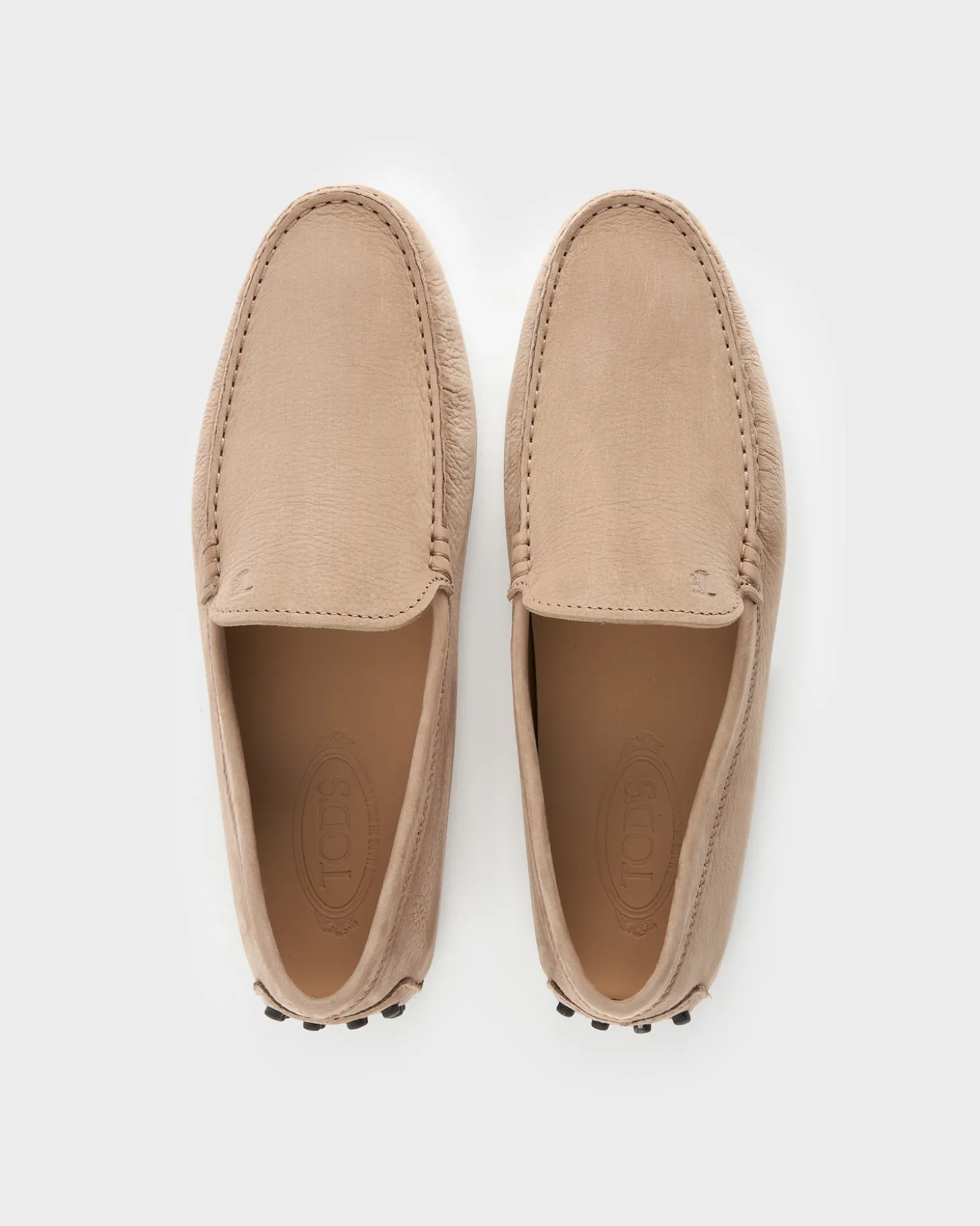 Light Beige Nubuck Gommino Driving Shoes