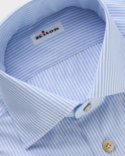 Light Blue And White Pinstripe Cotton Shirt