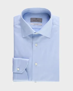 Light Blue Cotton Twill Modern Fit Shirt