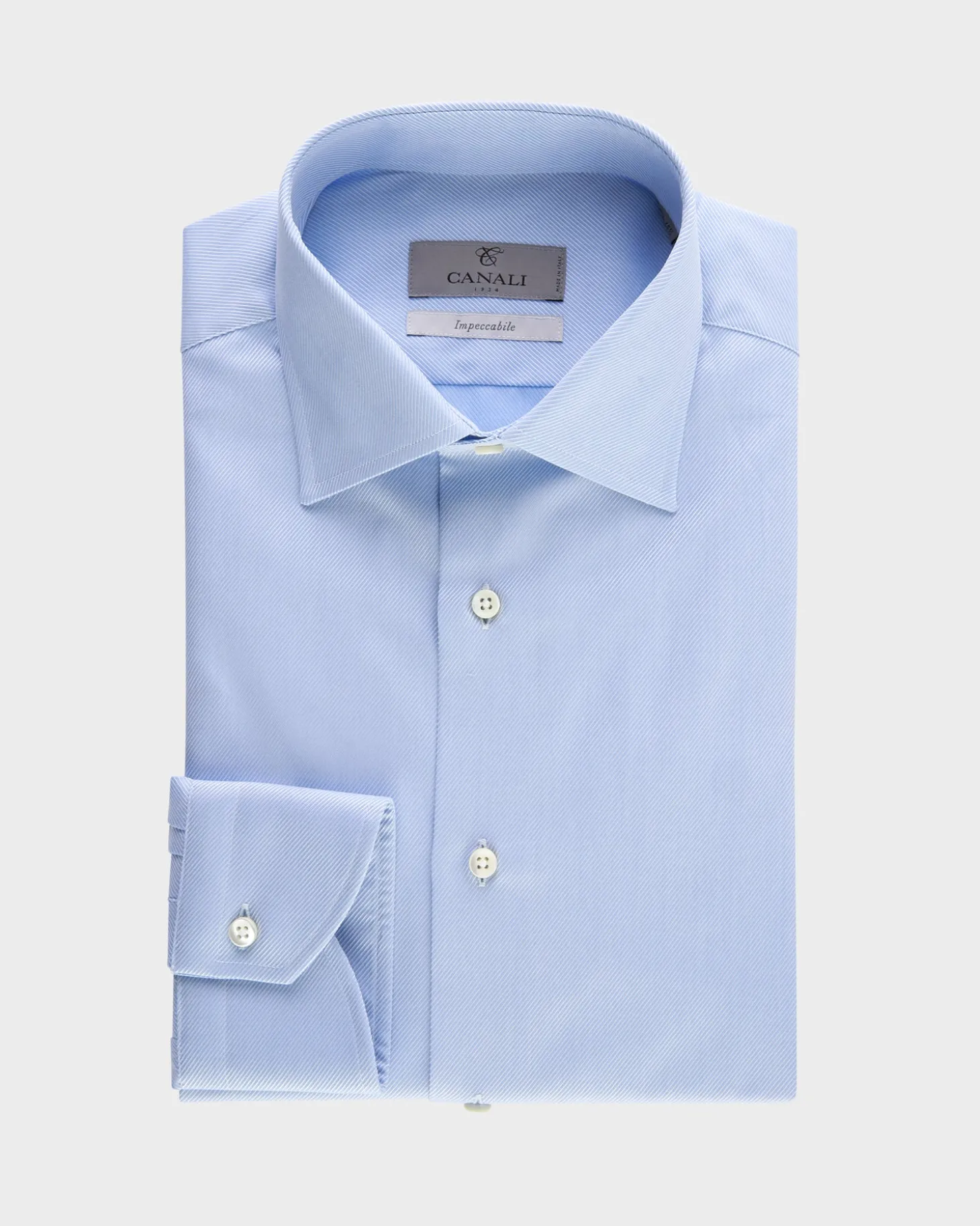 Light Blue Cotton Twill Modern Fit Shirt