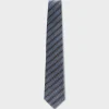 Light Blue Diagonal Pattern Silk Tie