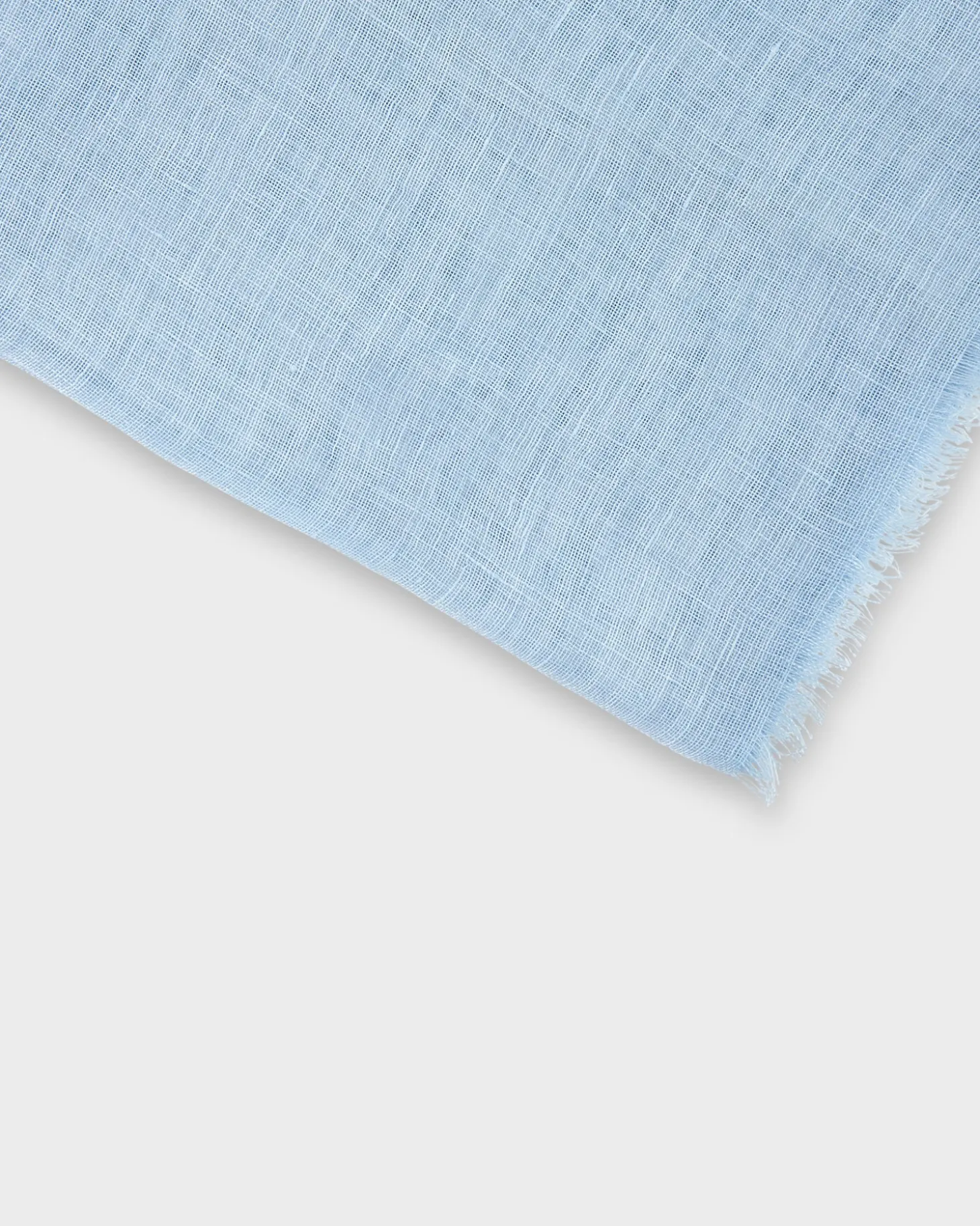 Light Blue Frayed Edge Linen Scarf
