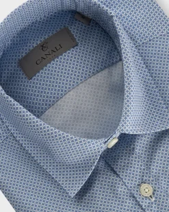 Light Blue Micro Pattern Cotton Shirt