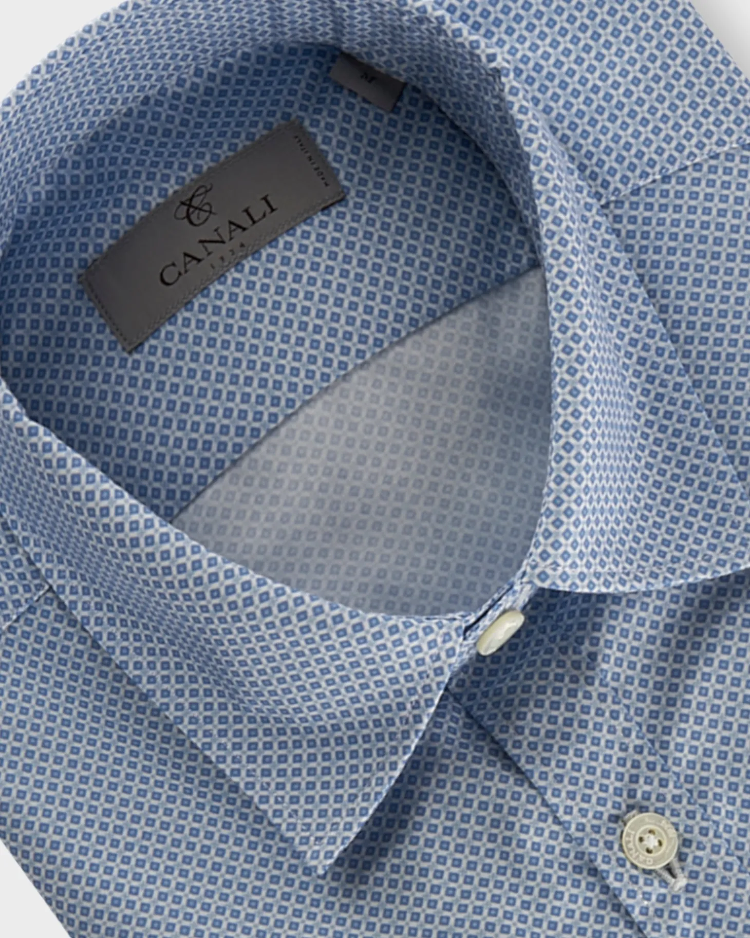 Light Blue Micro Pattern Cotton Shirt