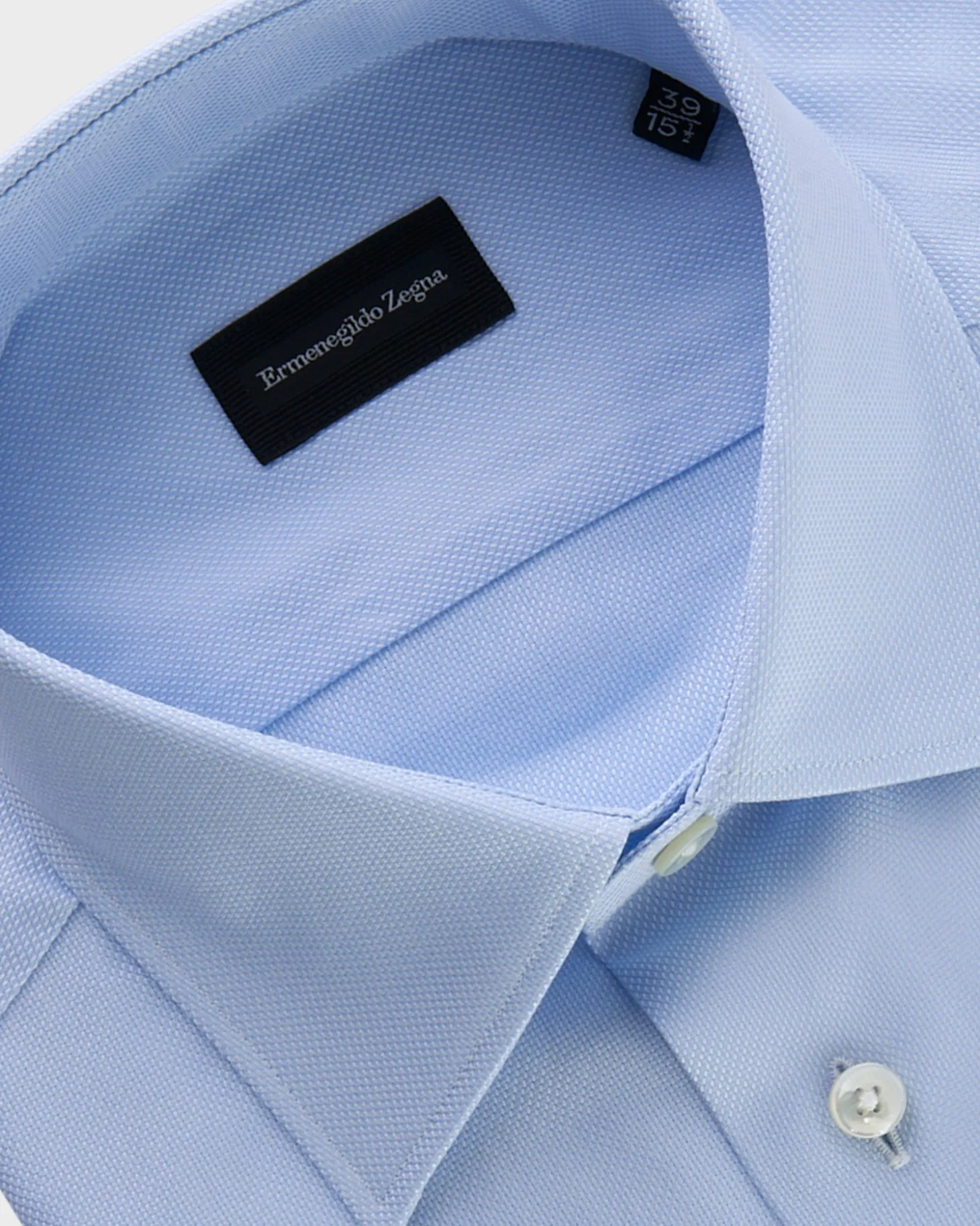 Light Blue Microtexture Milano Cotton Shirt
