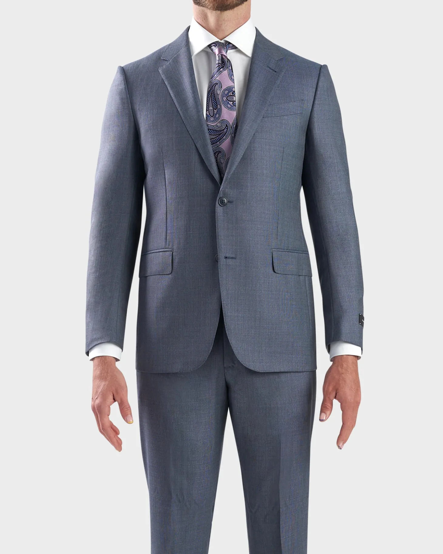 Light Blue Milano Multi Season Wool Suit