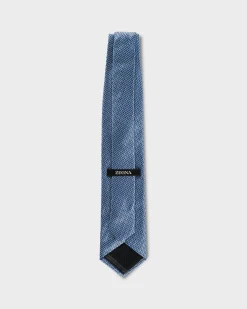 Light Blue Textured Silk Tie