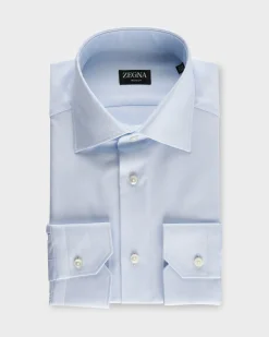 Light Blue Twill Trofeo Cotton Shirt