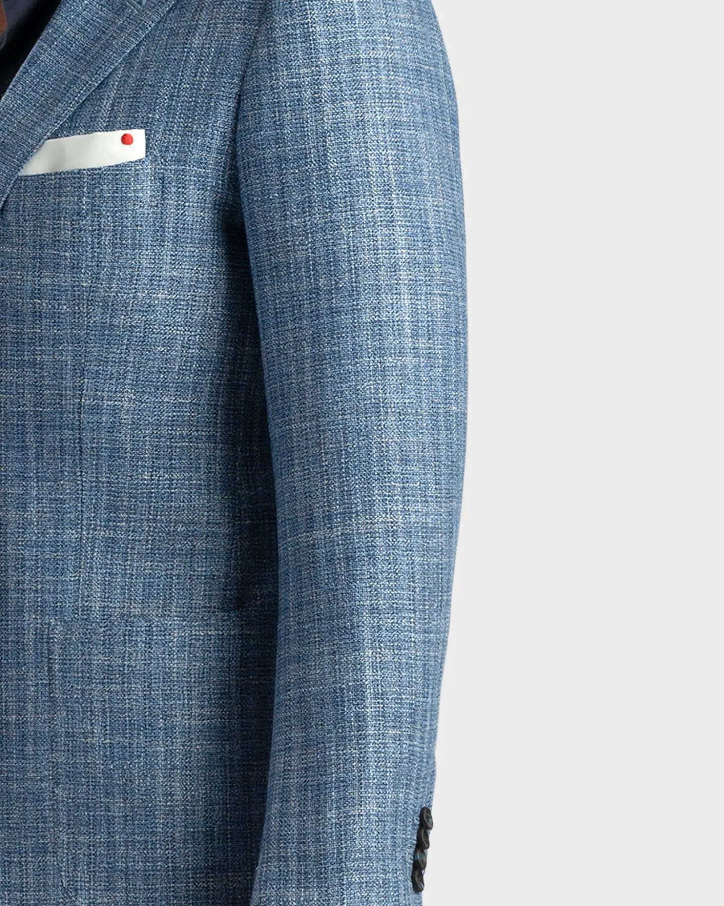 Light Blue Woven Microstructure Cashmere Sports Jacket