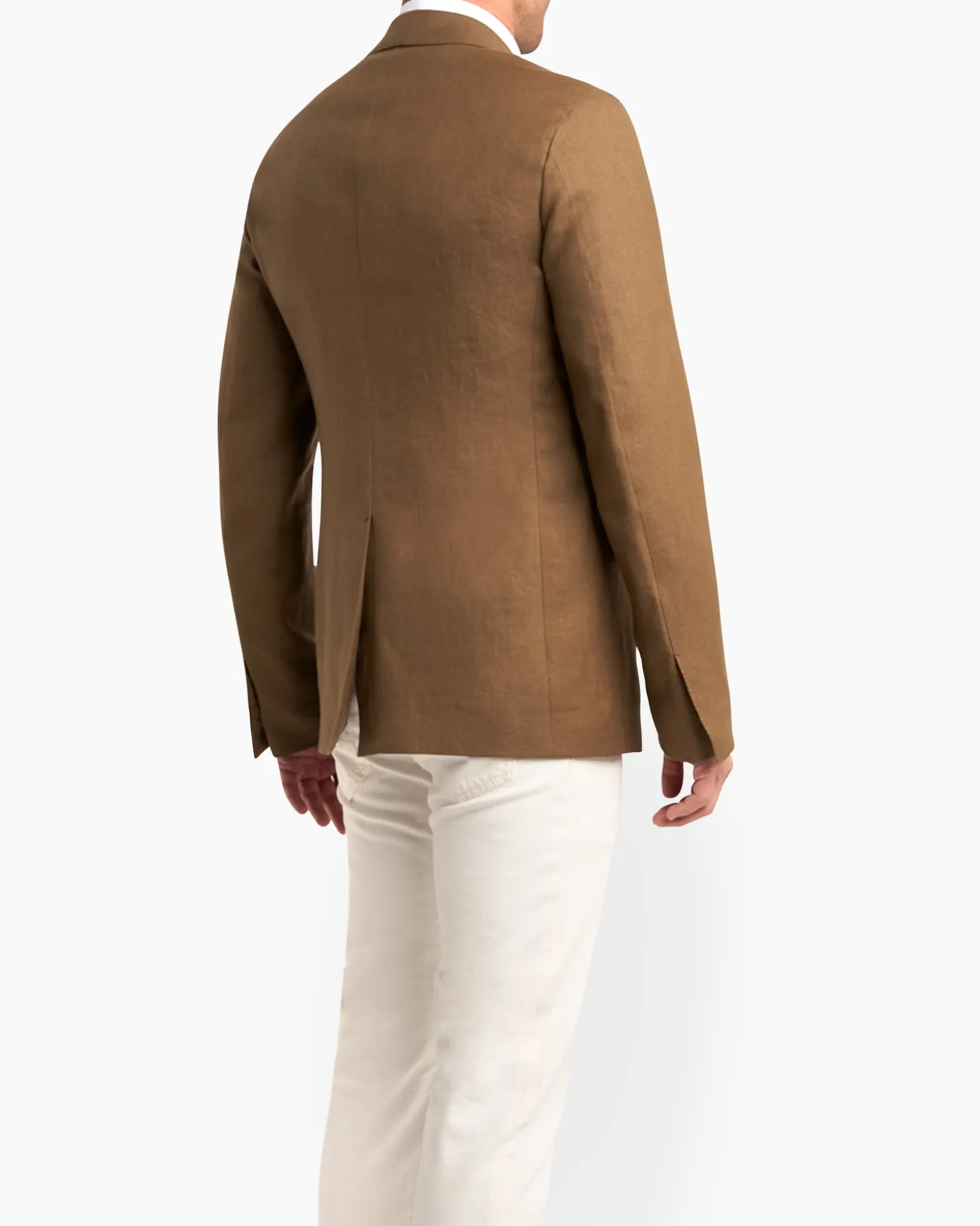 Light Brown Sage Linen Wool Sports Jacket