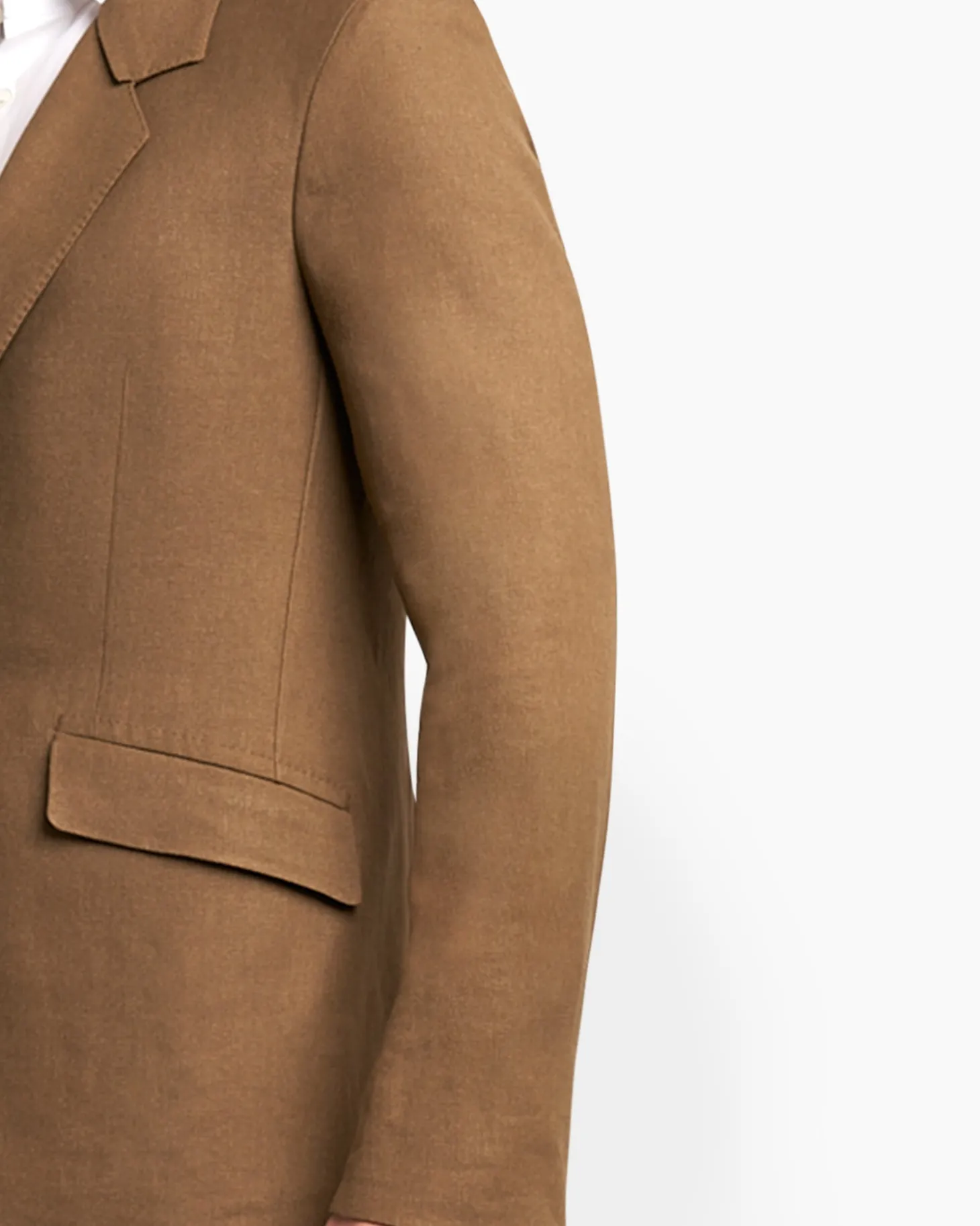 Light Brown Sage Linen Wool Sports Jacket