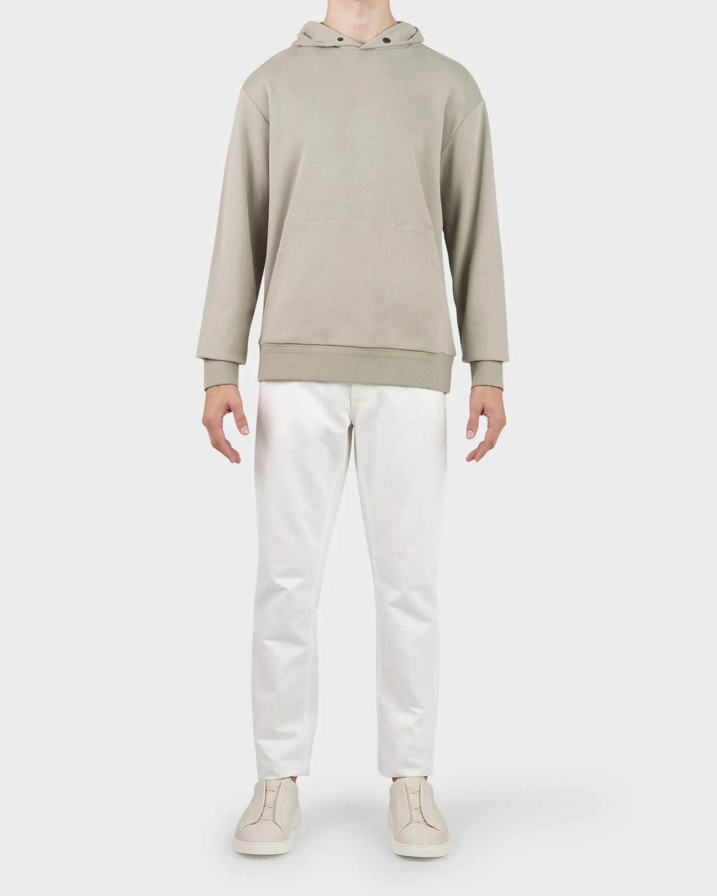 Light Grey Cotton Cashmere Hoodie
