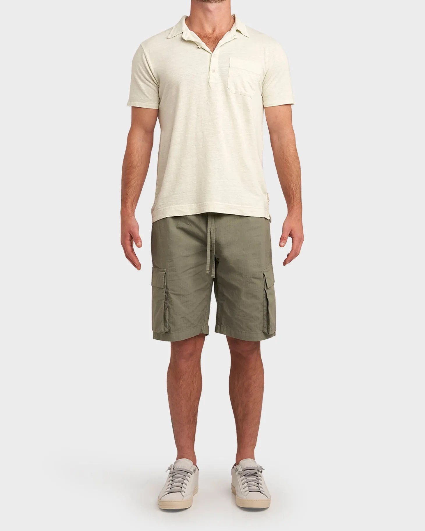 Light Lime Linen Polo Shirt