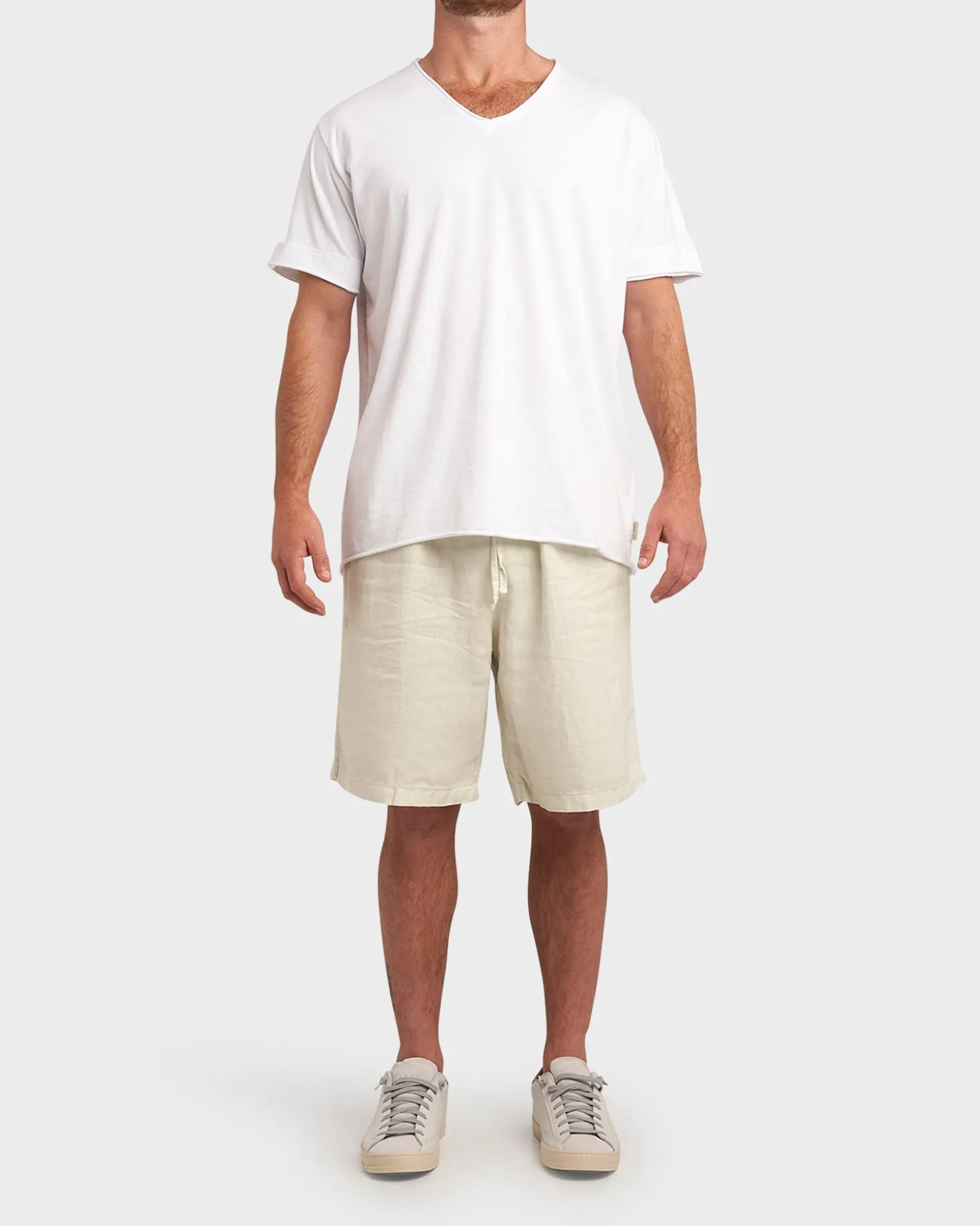 Light Lime Linen Shorts