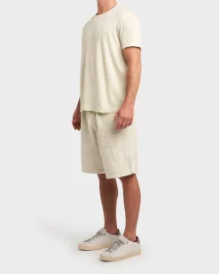 Light Lime Linen Stretch Crew Neck T-Shirt