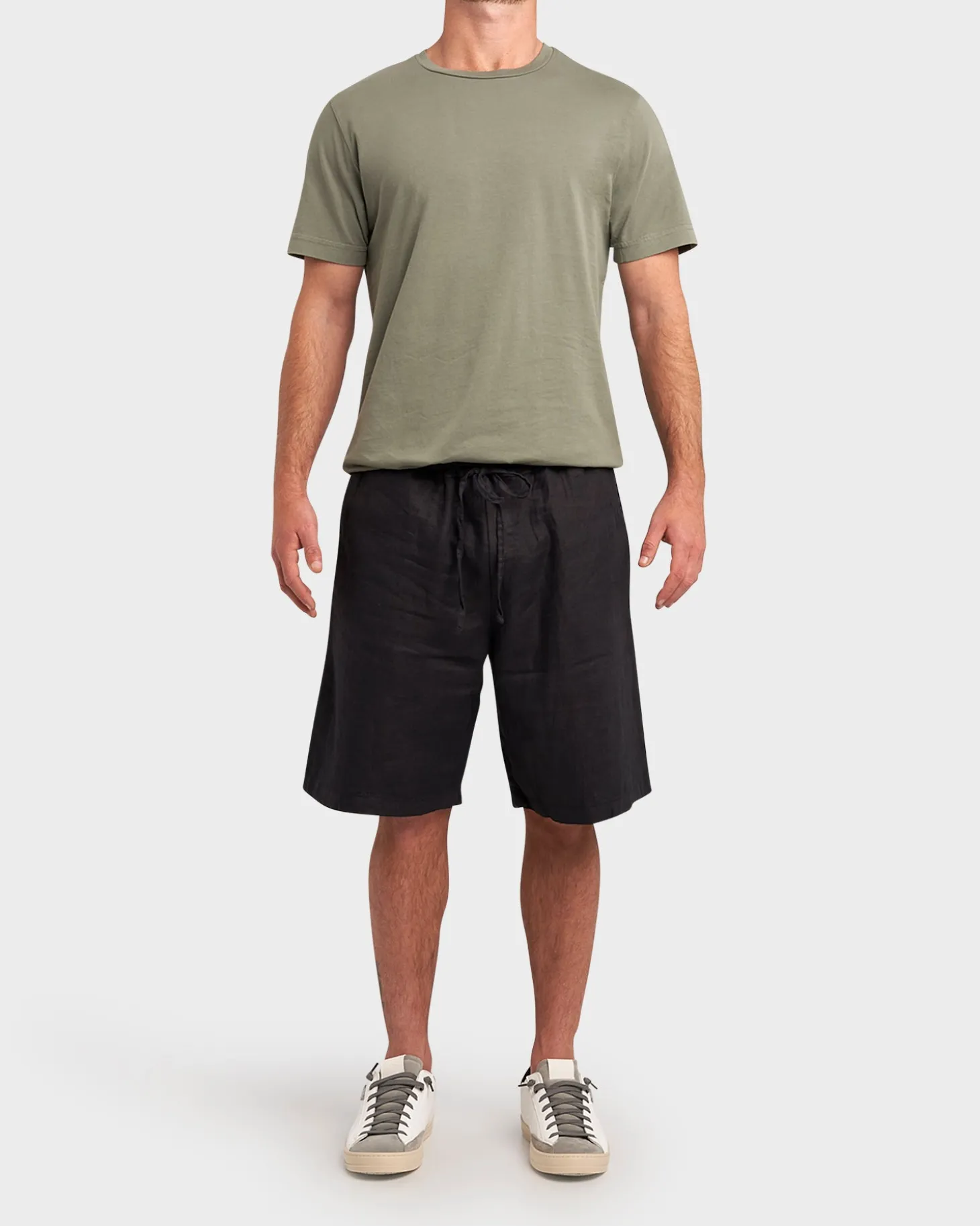 Light Olive Cotton Crew Neck T-Shirt