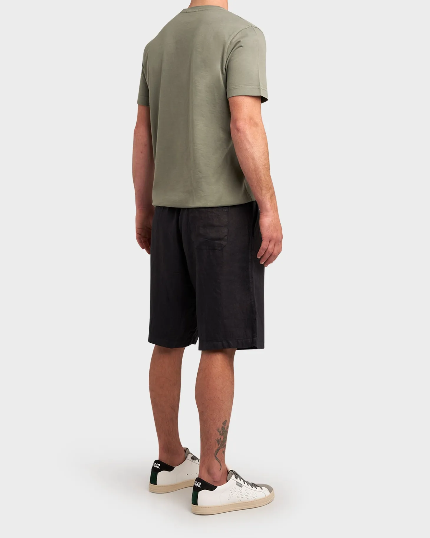 Light Olive Cotton Crew Neck T-Shirt