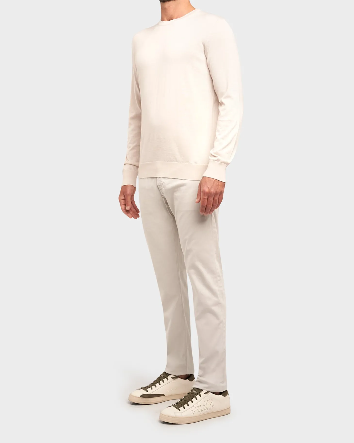 Light Stone Brushed Cotton Tellis Stretch Jeans
