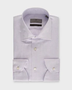 Lilac And White Check Exclusive Cotton Shirt