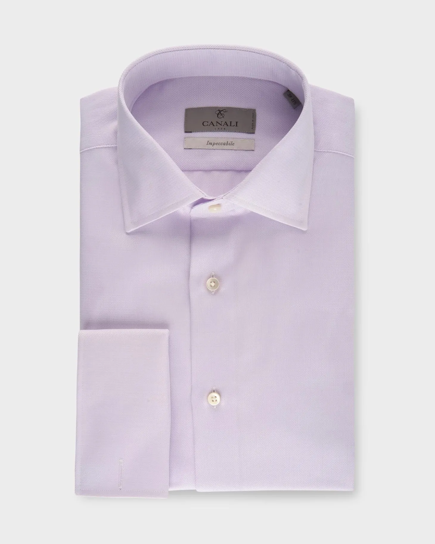 Lilac Microtexture French Cuff Cotton Shirt