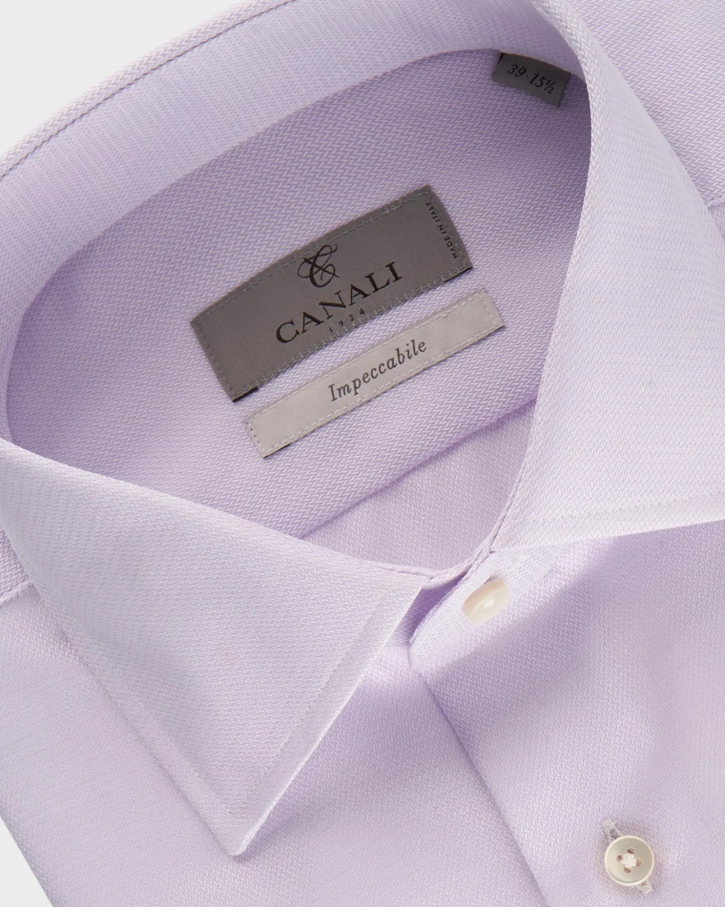 Lilac Microtexture French Cuff Cotton Shirt