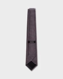 Mauve And Navy Circles Tie