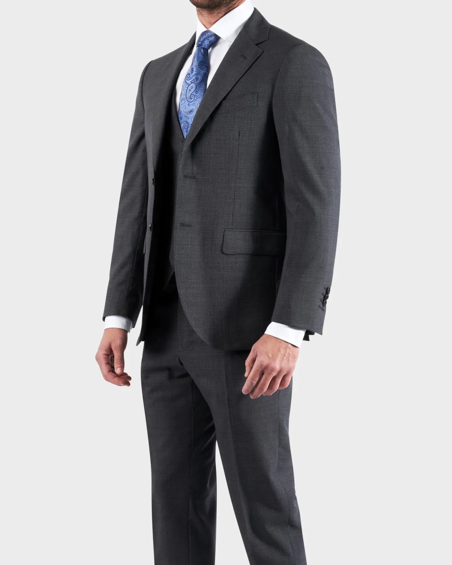 Micro Houndstooth Check 3 Piece Suit