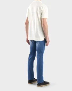 Mid Blue Cashmere Cotton Slim Fit Jeans